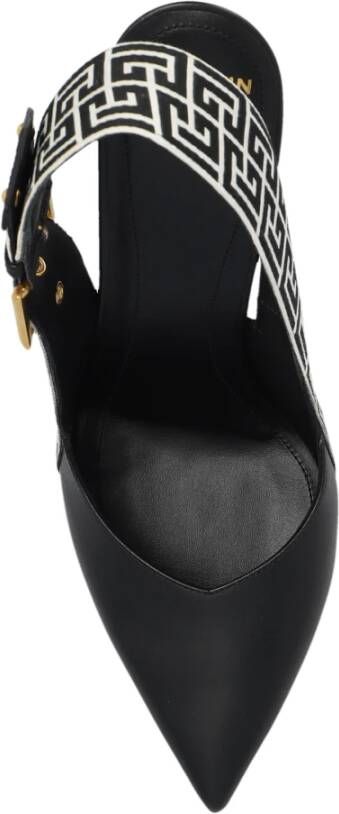Balmain Ruby slingback pumps met monogram Zwart - Foto 9