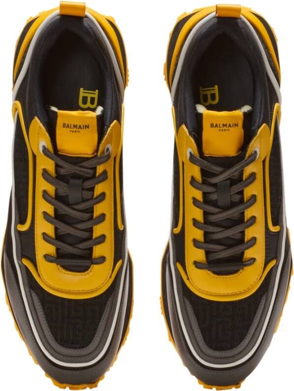 Balmain Racer nylon- en leren trainers Zwart Heren