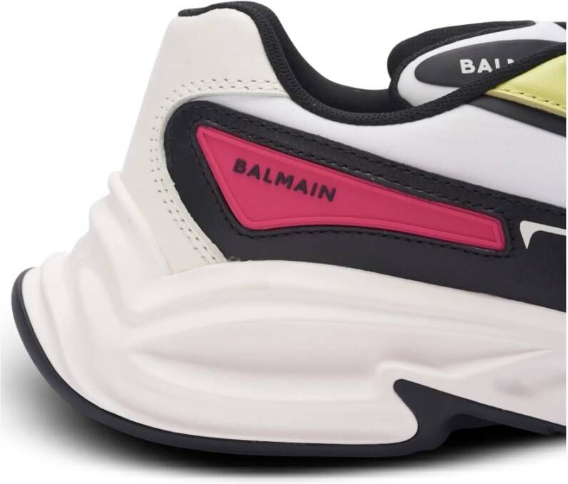 Balmain Ren-rij Leren En Nylon Sneakers Multicolor Dames