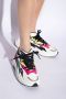Balmain Ren-rij Leren En Nylon Sneakers Multicolor Dames - Thumbnail 3