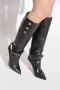 Balmain Leren Robin laarzen met gouden afwerking Black Dames - Thumbnail 6