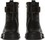 Balmain Zwarte Combat Enkellaarzen met Gouden PB Logo Black Dames - Thumbnail 4