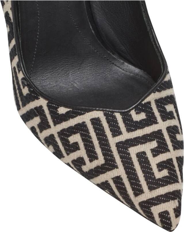 Balmain Rubijnen stiletto's met jacquard monogram Black Dames