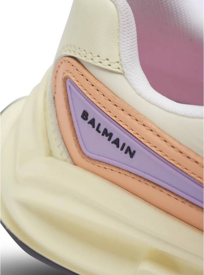 Balmain Run-Row leren en nylon sneakers Multicolor Dames