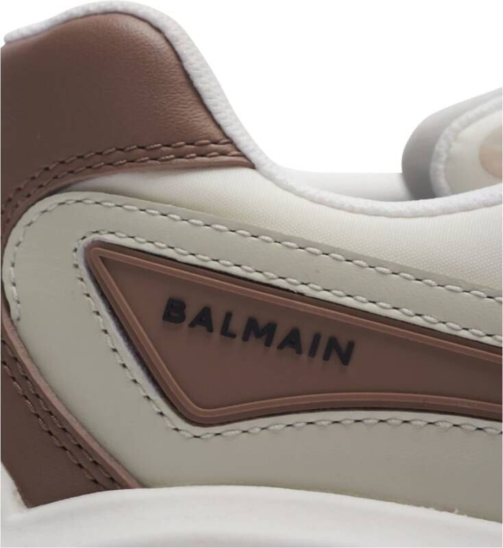 Balmain Run-Row leren en nylon sneakers White Heren