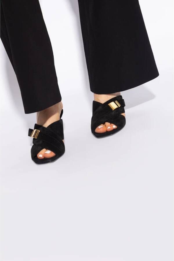 Balmain Uma suède muiltjes Zwart - Foto 2