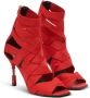 Balmain Moneta leather and elastic sandals with logo Sandales Moneta en cuir et élastique à logo Black Red White Dames - Thumbnail 2