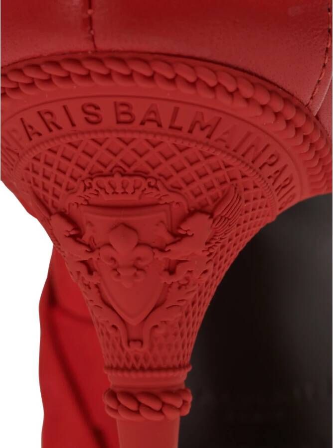 Balmain Sandales Moneta en cuir et élastique à logo Rood Dames