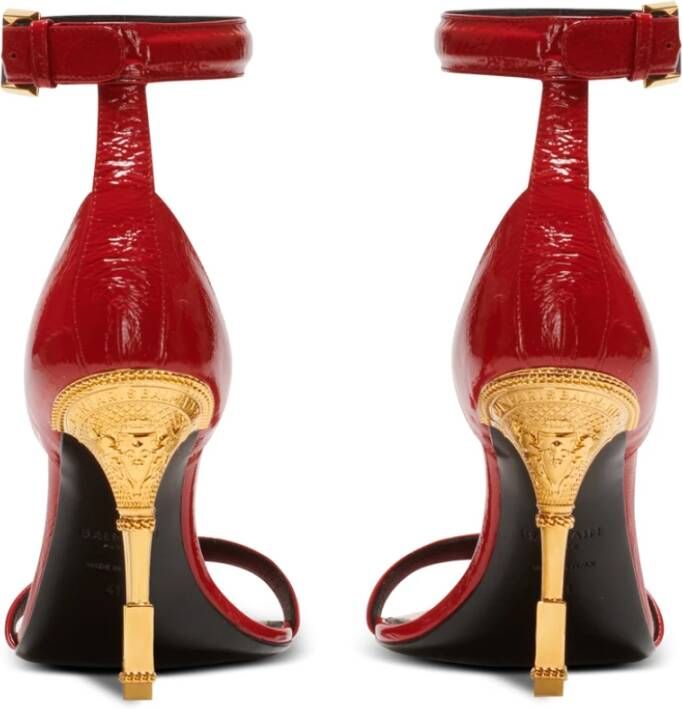 Balmain Moneta patent leather sandals Rood Dames