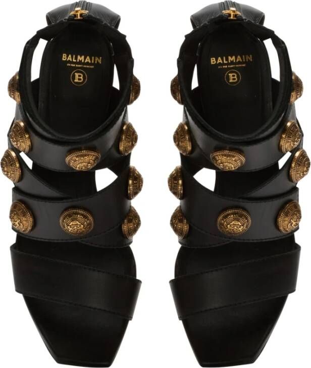 Balmain Alma leather sandals Zwart Dames