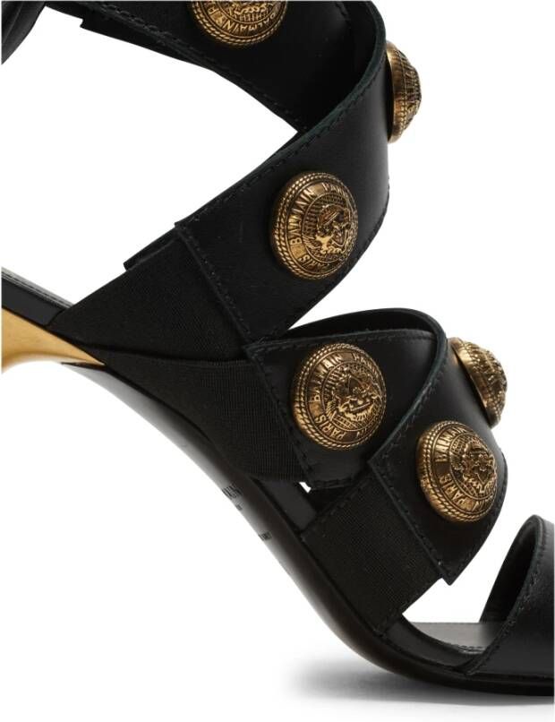 Balmain Alma leather sandals Zwart Dames