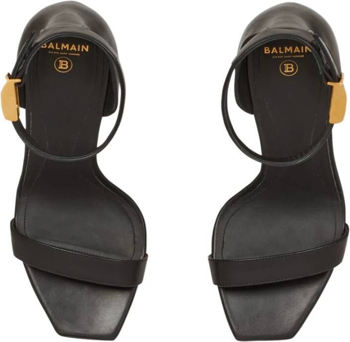 Balmain Leather Uma sandals Zwart Dames