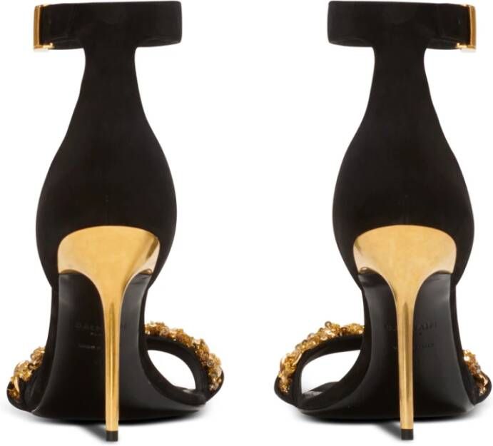 Balmain Uma sandalen verfraaid met ketting Zwart - Foto 3