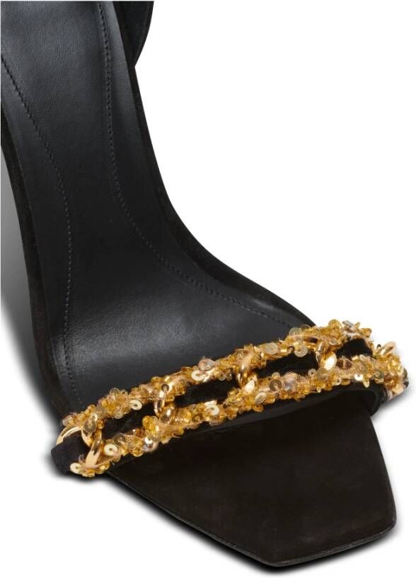 Balmain Uma sandalen verfraaid met ketting Zwart - Foto 4