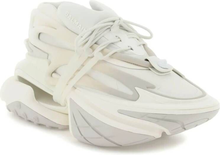 Balmain Eenhoorn Sneakers Nylon Elastaan Rubber TPU White Dames