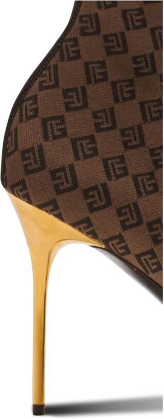 Balmain Skye laarzen met jacquard Bruin - Foto 4