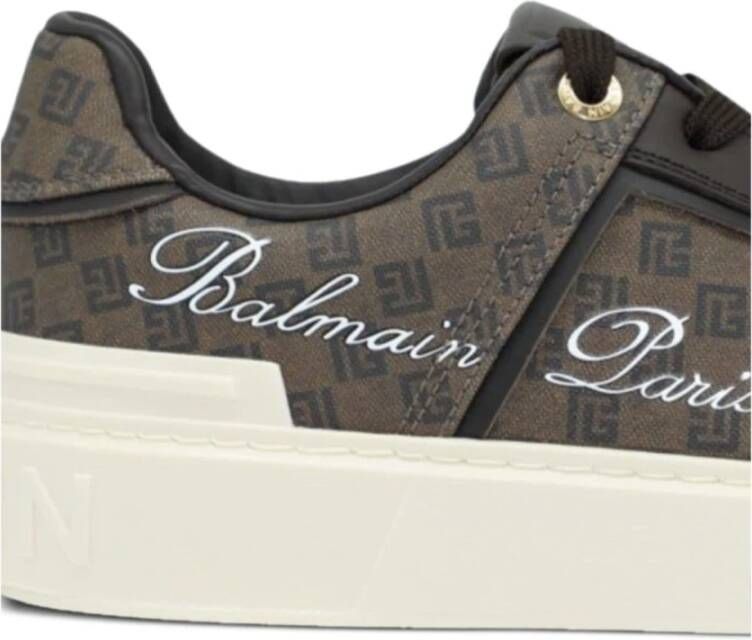 Balmain Sneaker Calf Marron Logos Goma Brown Dames