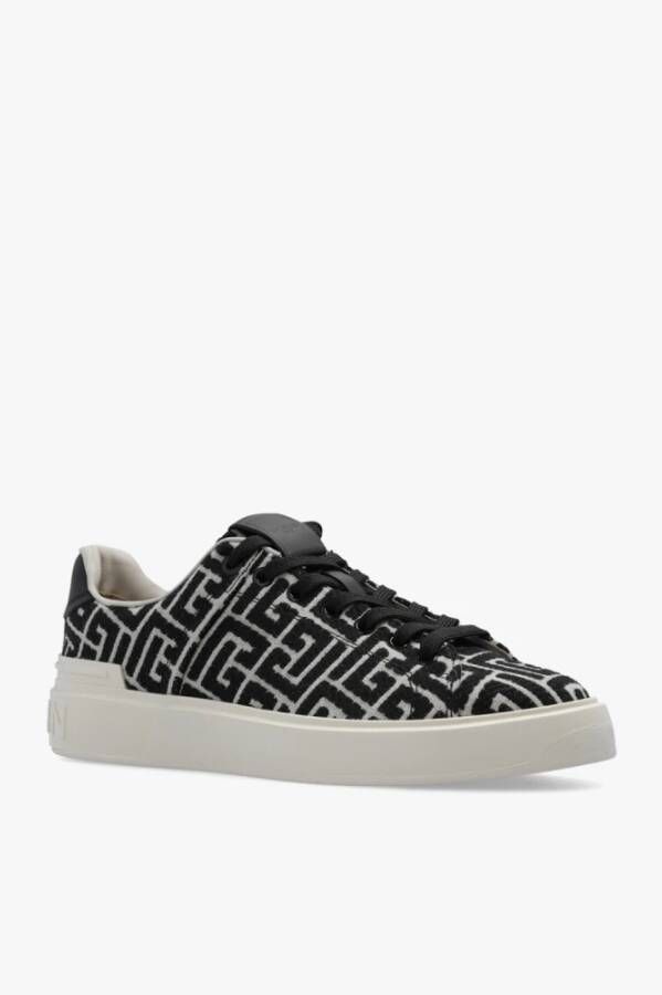 Balmain B-Court trainers met jacquard monogram Black Dames - Foto 11