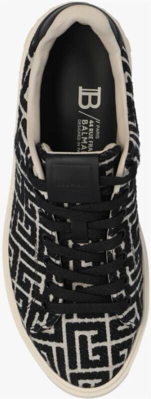 Balmain B-Court trainers met jacquard monogram Black Dames - Foto 12