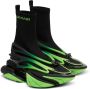 Balmain Unicorn high-top trainers in mesh and leather Groen Heren - Thumbnail 2