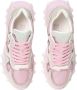 Balmain B-East trainer in leather suede and mesh Pink Dames - Thumbnail 4