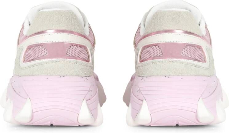 Balmain B-East trainer in leather suede and mesh Roze Dames