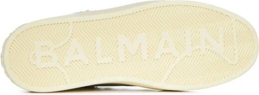 Balmain Luxe Witte Leren Sneakers Wit Heren