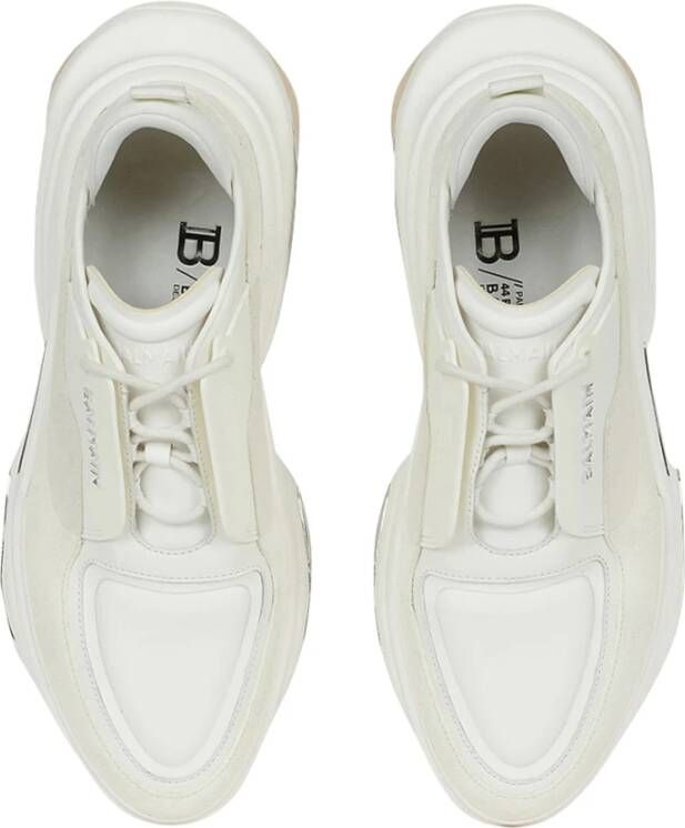 Balmain B-Bold lage trainers in neopreen en suède White Heren - Foto 2