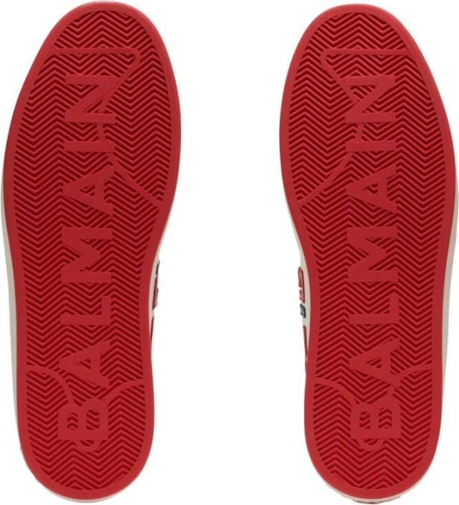 Balmain B-Court mid-top leather trainers Wit Heren