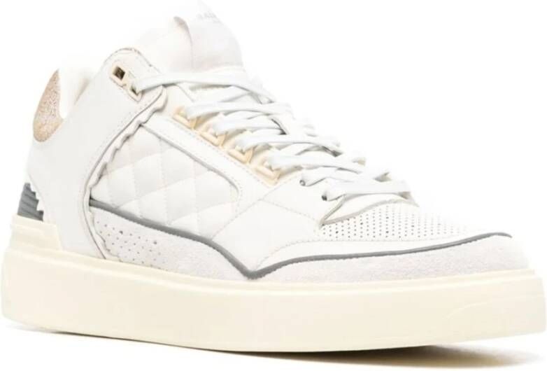 Balmain Verhoog Leren Sneakers Wit Heren