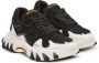 Balmain B-East trainer in leather suede and mesh Zwart Dames - Thumbnail 2