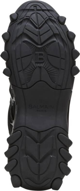 Balmain B-East trainer in leather suede and mesh Zwart Heren