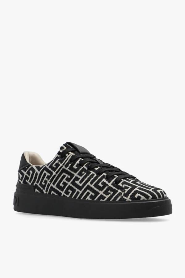 Balmain B-Court trainers met jacquard monogram Black Heren - Foto 6