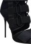 Balmain Uma sandalen met klittenband en mesh Black Dames - Thumbnail 6