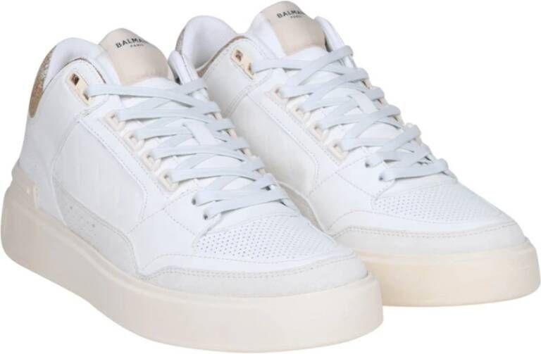 Balmain Witte B-Court Mid Sneakers White Heren