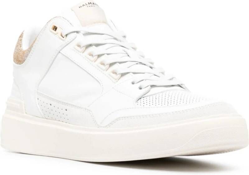 Balmain Witte Court Mid Top Sneakers White Heren