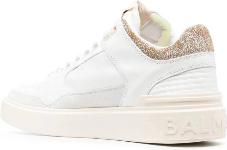 Balmain Casual Witte Sneakers Kalfsleer Suède White Heren