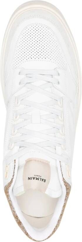 Balmain Casual Witte Sneakers Kalfsleer Suède White Heren