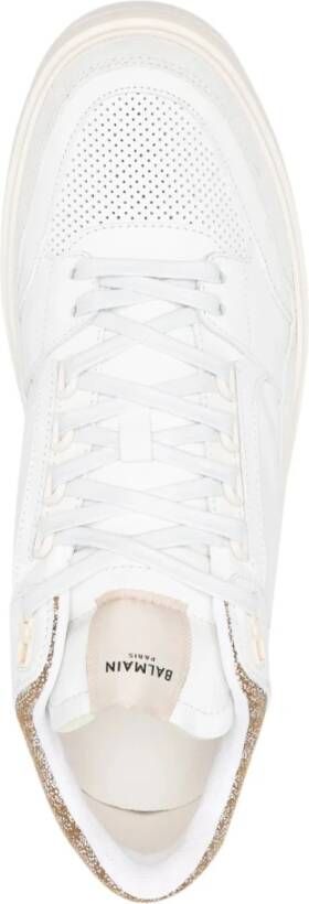 Balmain Witte Court Mid Top Sneakers White Heren