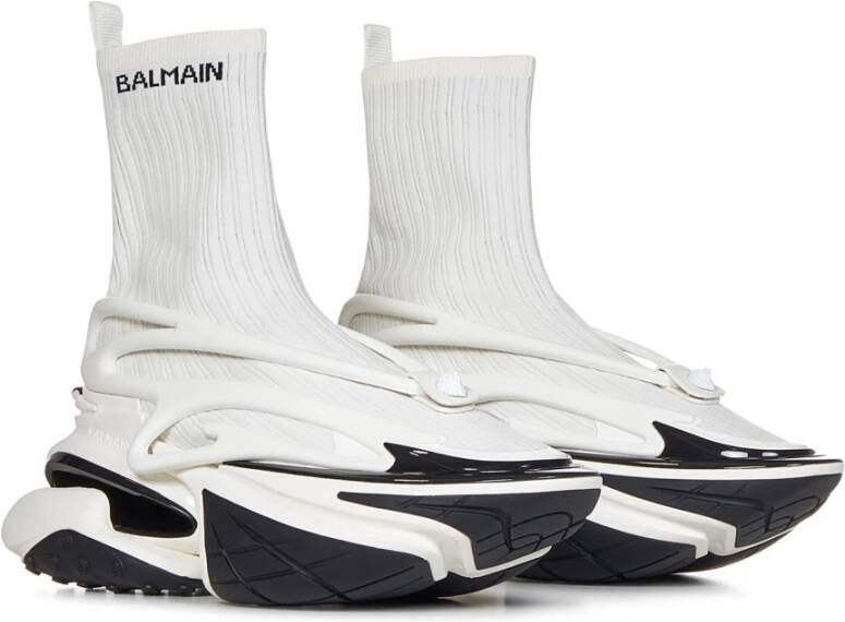 Balmain Witte Hoge Sneakers voor Heren Wit Heren