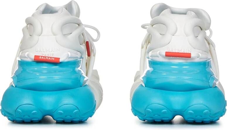 Balmain Witte Neopreen Lage Sneakers met Geperforeerde Zool Wit Heren