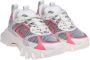 Balmain Witte Roze Sneakers van Leer en Mesh Multicolor Dames - Thumbnail 2