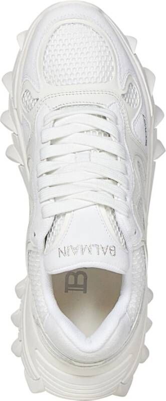 Balmain Witte Sneakers met Vetersluiting White Dames