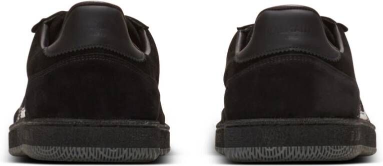 Balmain Zwaan suède en lakleren trainers Black Heren