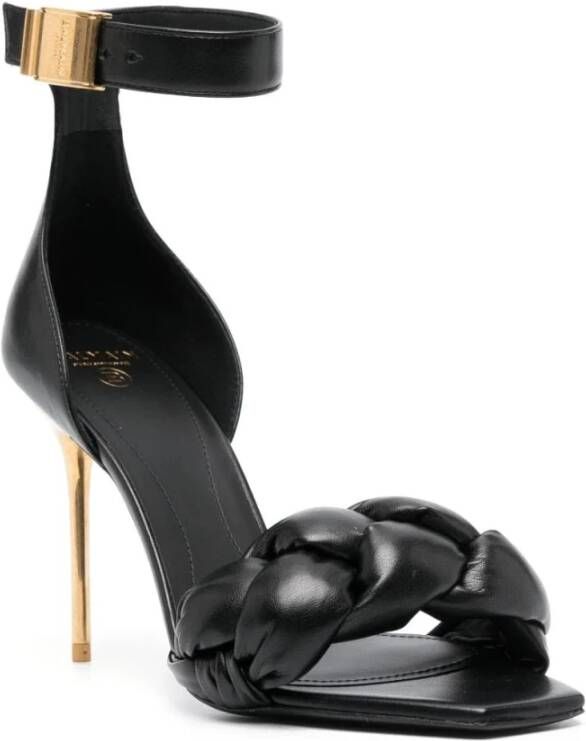 Balmain Zwarte Gevlochten Hoge Hak Pumps Black Dames