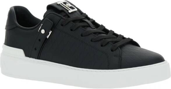 Balmain Zwarte lage sneakers met diamantmotief Black Heren