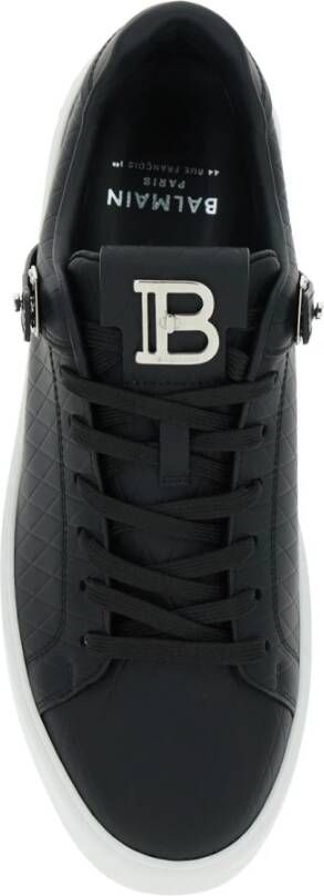 Balmain Zwarte lage sneakers met diamantmotief Black Heren