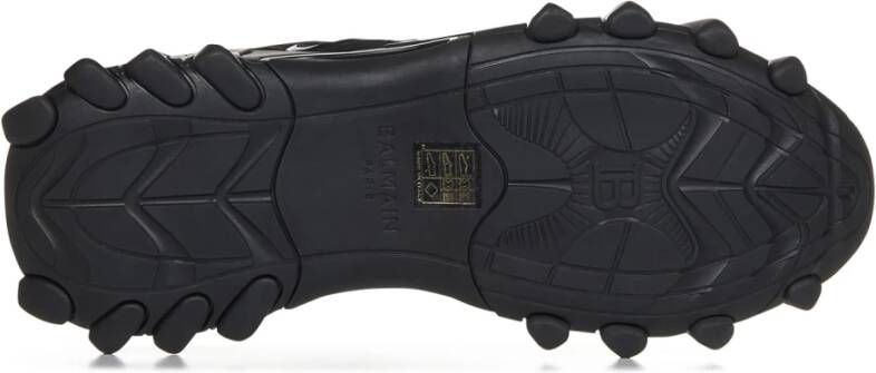 Balmain Zwarte Sneakers met Contrasterend Logo Borduursel Zwart Heren