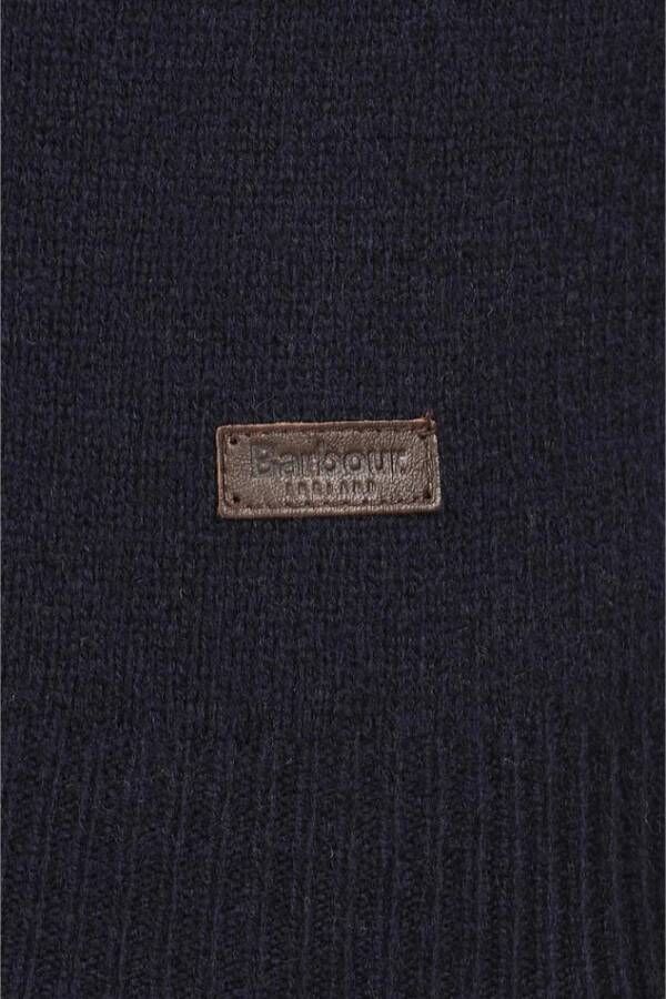 Barbour Blauwe Wollen Trui Elleboog Patches