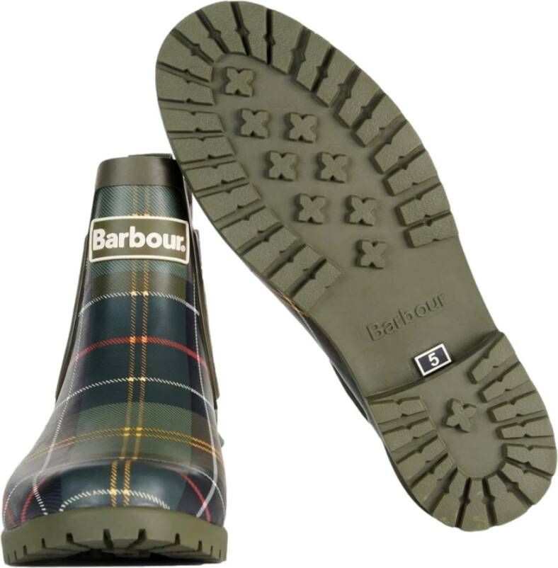 Barbour Chelsea-stijl laarzen in klassiek tartan Green Dames
